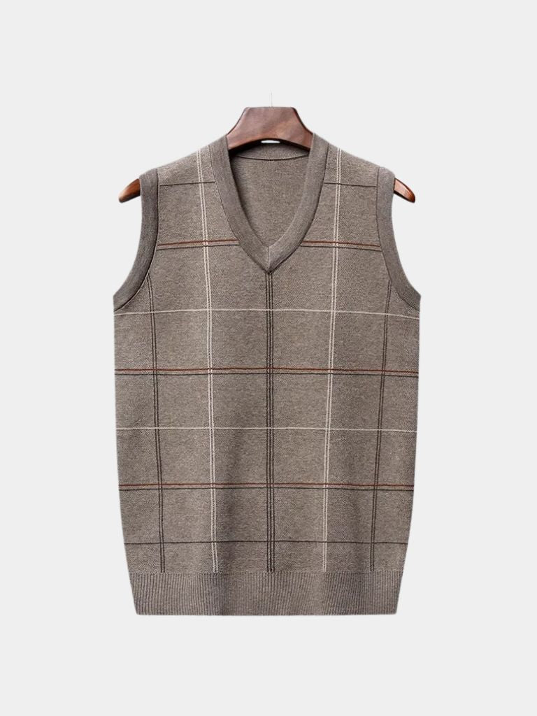 Academic Checkered Kinit Vest - Vailor & Veil