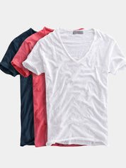 Albo Classic Linen V Neck T-Shirt – Vailor & Veil