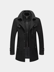 Aristocratic Black Wool Overcoat - Vailor & Veil