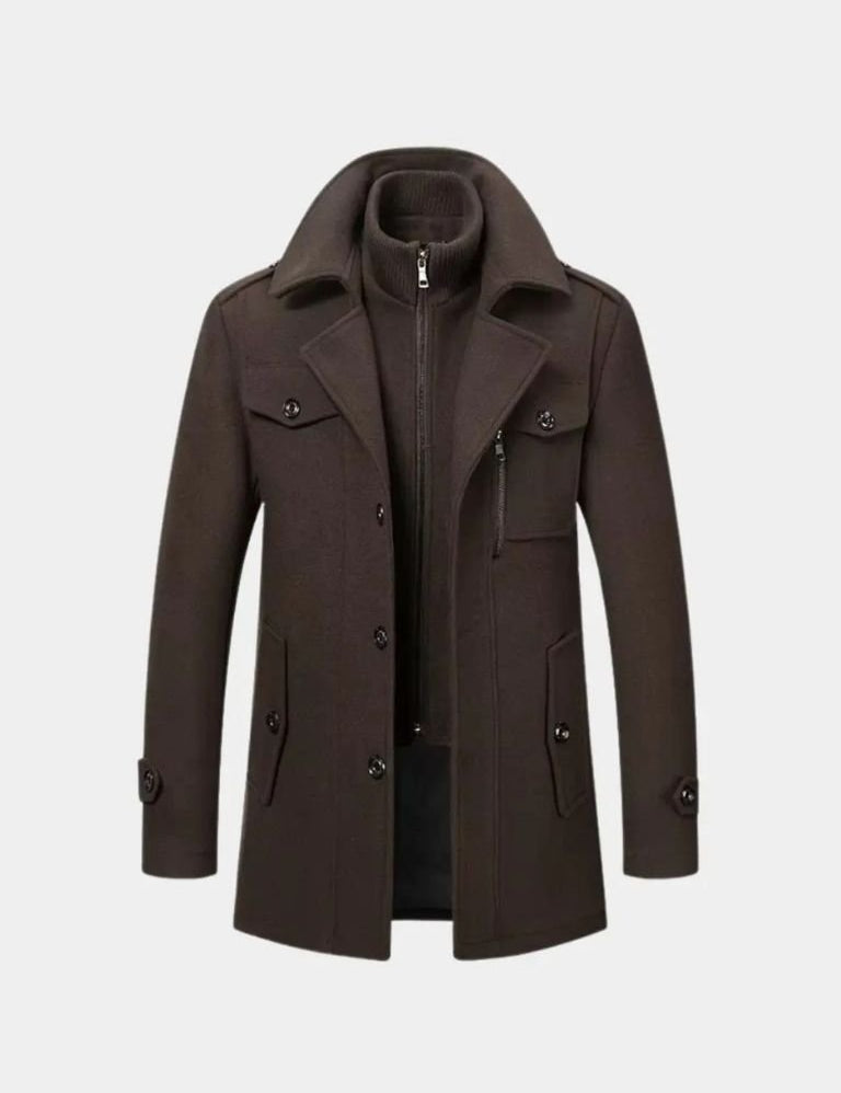 Aristocratic Black Wool Overcoat - Vailor & Veil