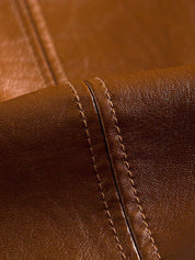 Bold Caramel Leather Jacket - Vailor & Veil