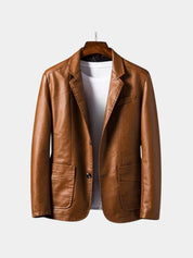 Bold Caramel Leather Jacket - Vailor & Veil