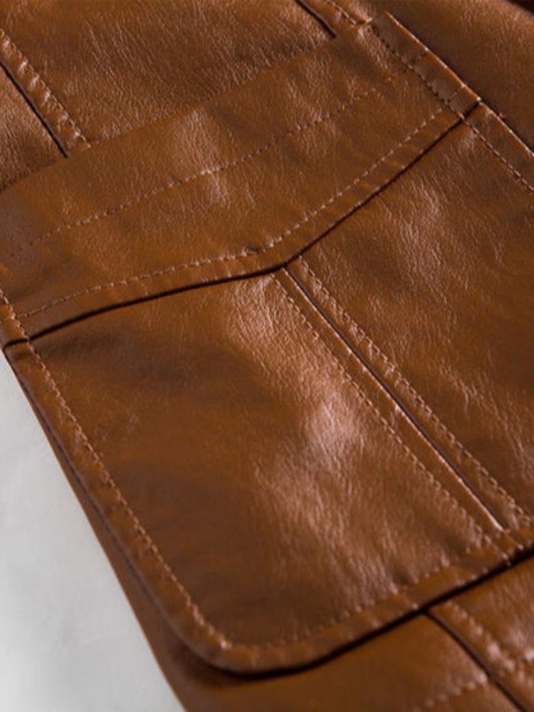 Bold Caramel Leather Jacket - Vailor & Veil