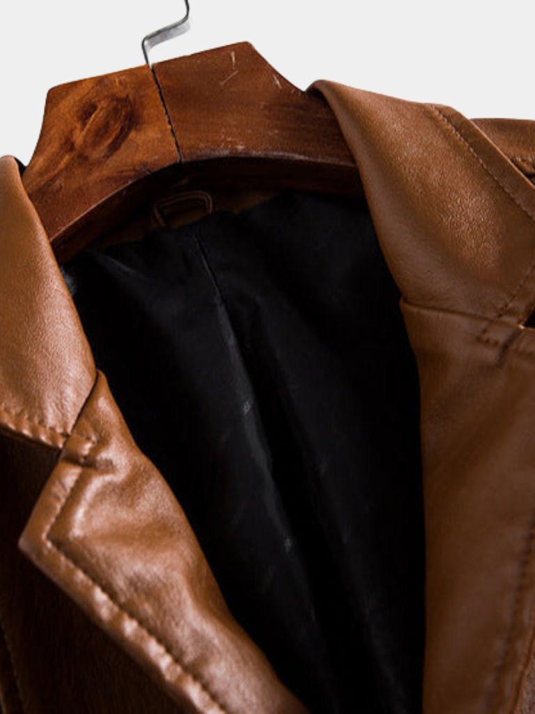 Bold Caramel Leather Jacket - Vailor & Veil