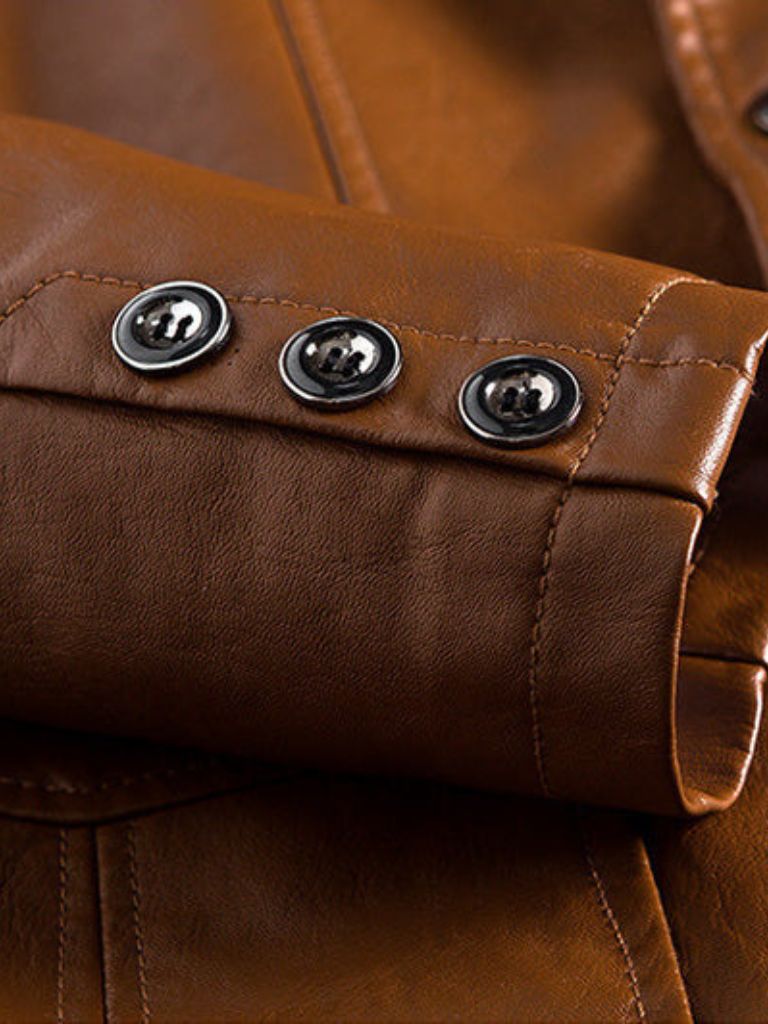 Bold Caramel Leather Jacket - Vailor & Veil