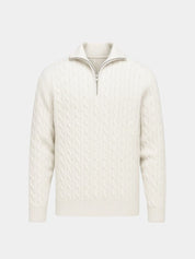 Premium Cable-Knit Zip Neck Sweater - Vailor & Veil