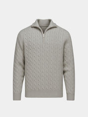 Premium Cable-Knit Zip Neck Sweater - Vailor & Veil