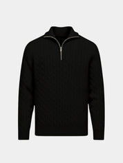 Premium Cable-Knit Zip Neck Sweater - Vailor & Veil