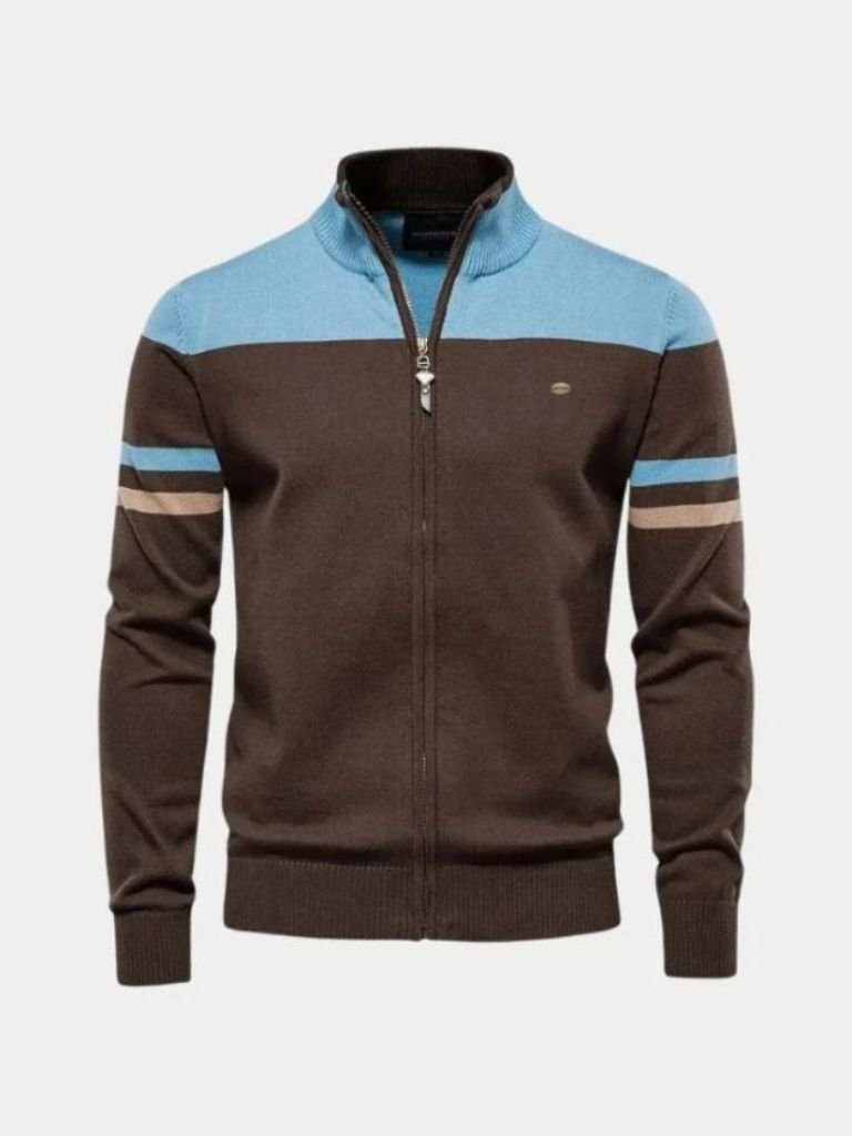 Cardigan Sweater Zipper Standing Collar Knitwear - Vailor & Veil