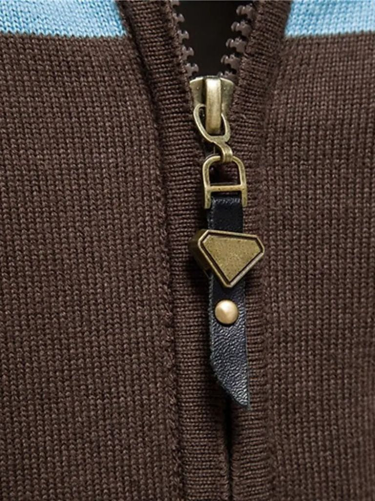 Cardigan Sweater Zipper Standing Collar Knitwear - Vailor & Veil