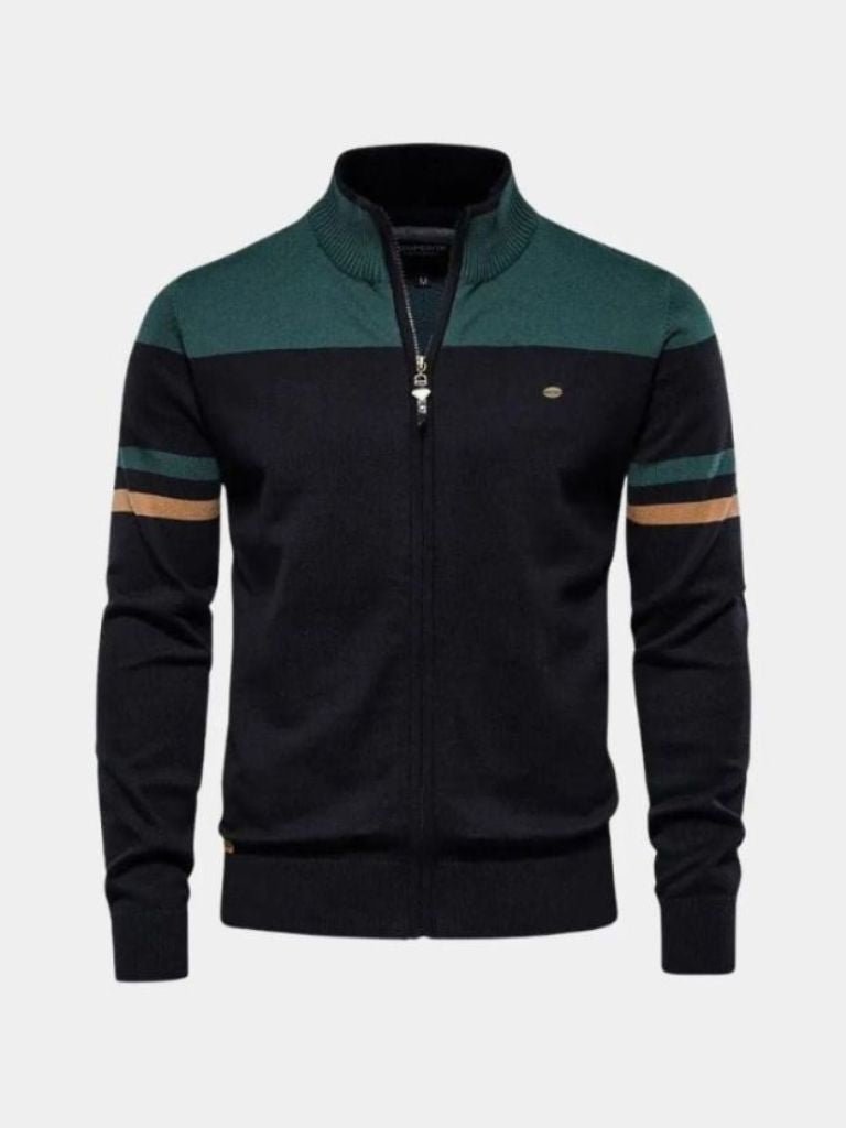 Cardigan Sweater Zipper Standing Collar Knitwear - Vailor & Veil