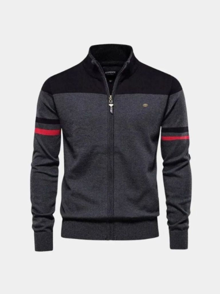 Cardigan Sweater Zipper Standing Collar Knitwear - Vailor & Veil