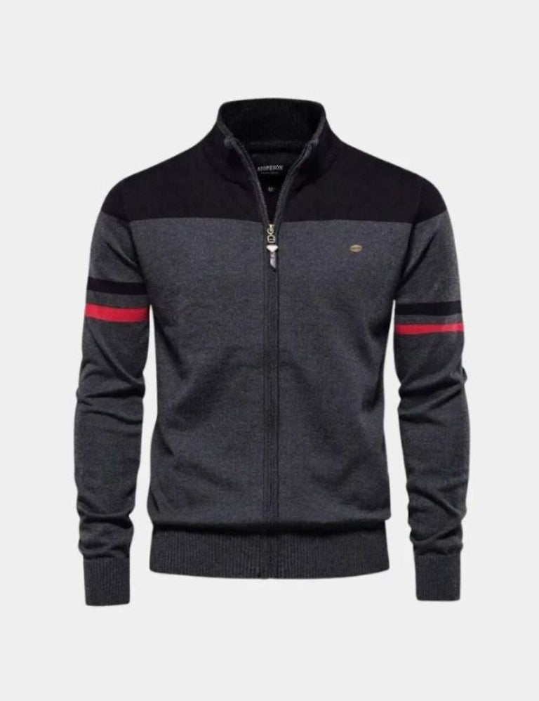 Cardigan Sweater Zipper Standing Collar Knitwear - Vailor & Veil