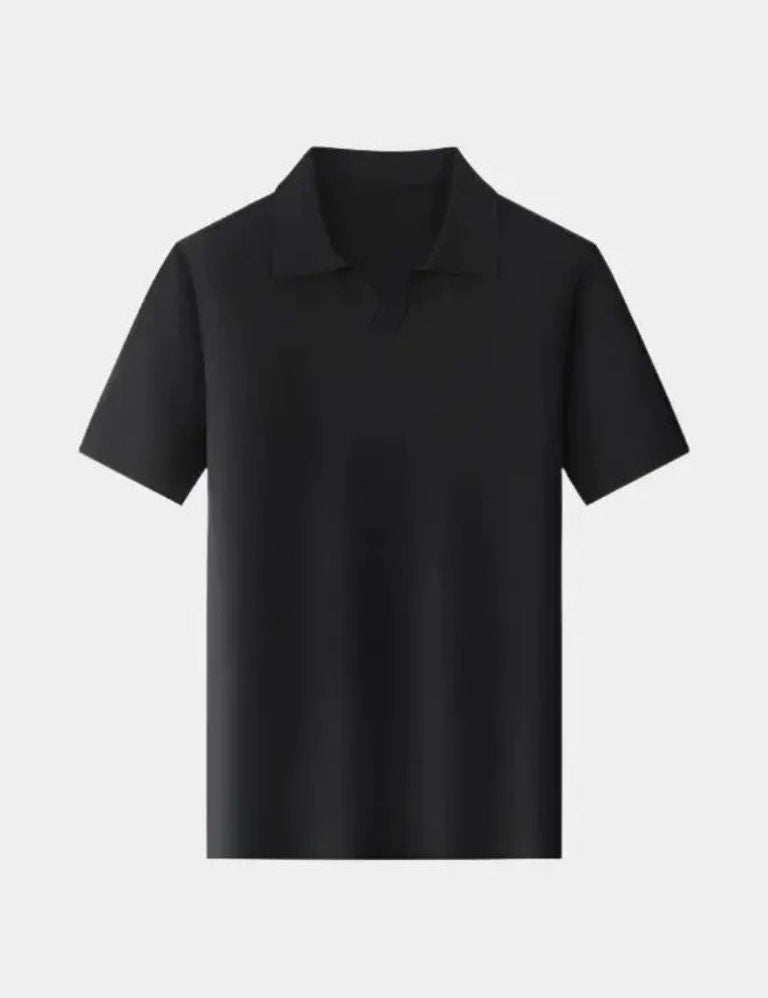 Casual Buttonless Knit Polo Shirt - Vailor & Veil