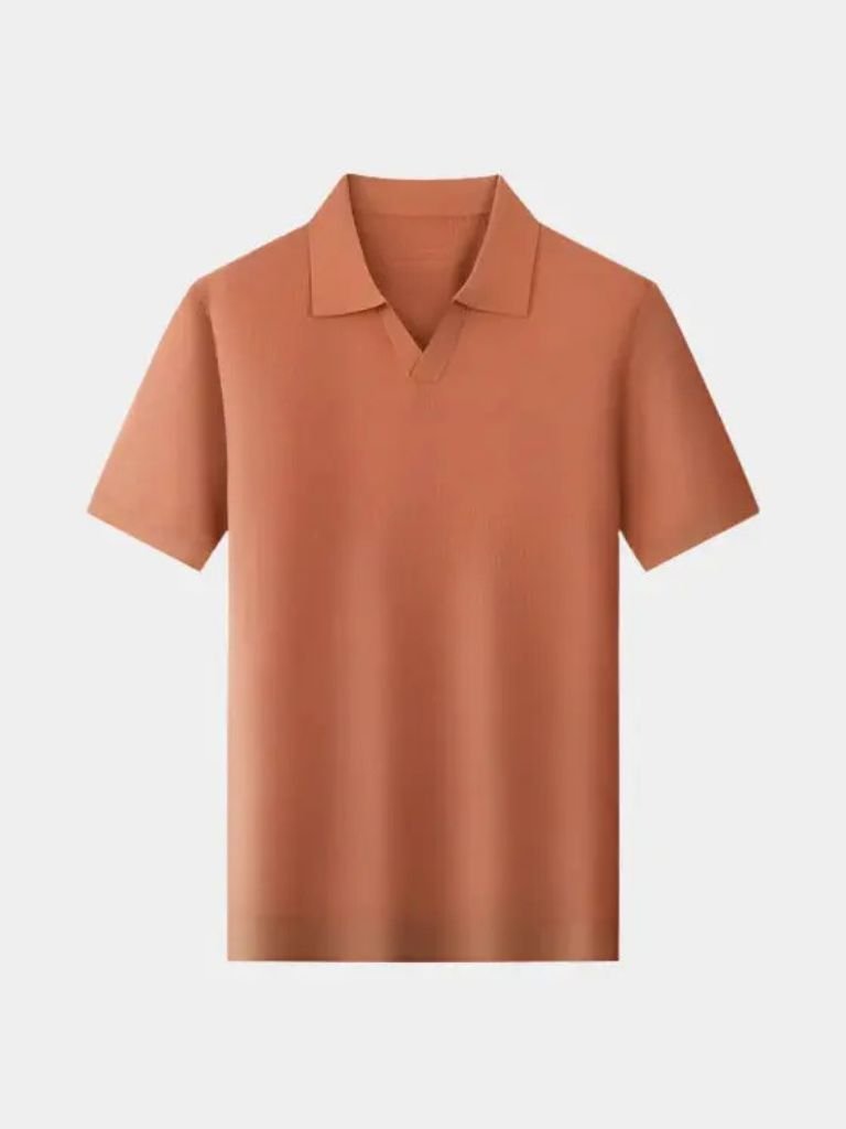 Casual Buttonless Knit Polo Shirt - Vailor & Veil