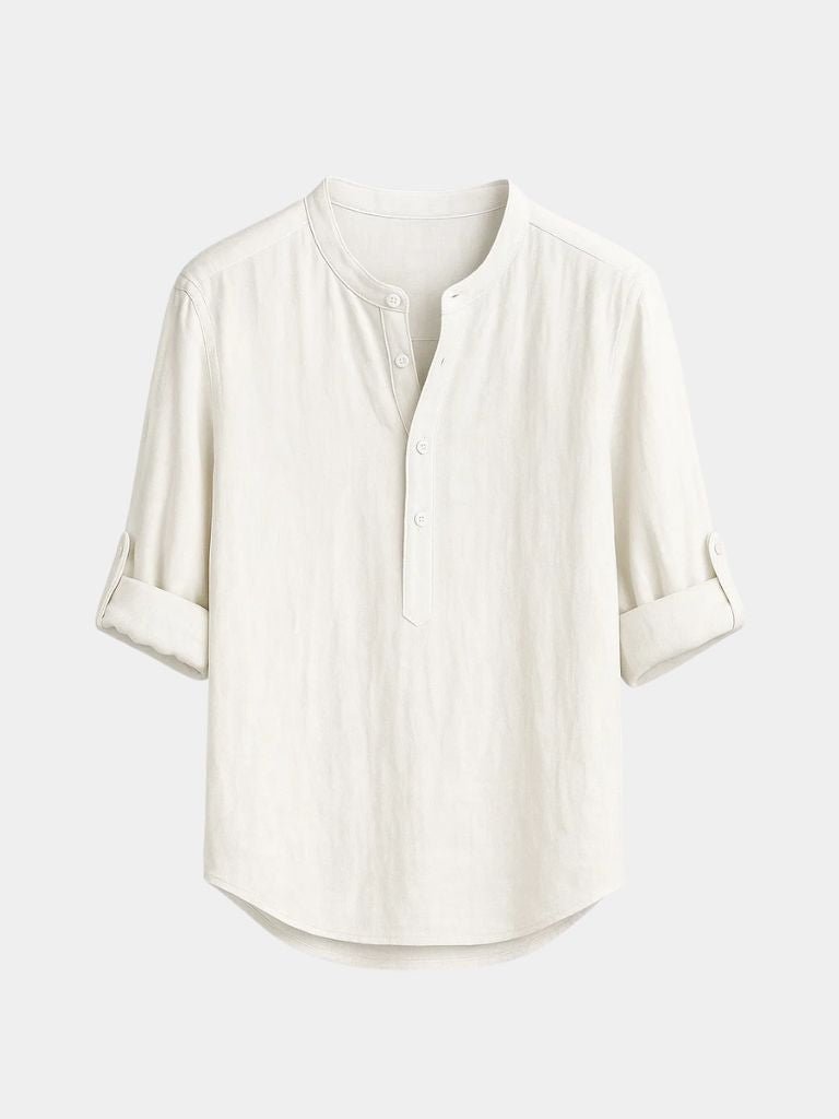 Casual Henley Neck Long Sleeve T-Shirt - Vailor & Veil