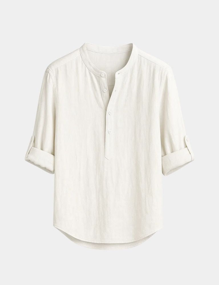 Casual Henley Neck Long Sleeve T-Shirt - Vailor & Veil
