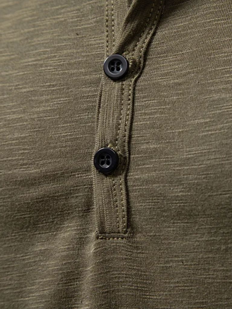 Casual Henley Neck Long Sleeve T-Shirt - Vailor & Veil