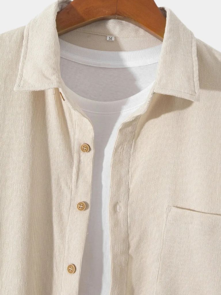Casual Solid Corduroy Shirt - Vailor & Veil