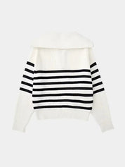 Casual Striped Zip Up Sweater - Vailor & Veil