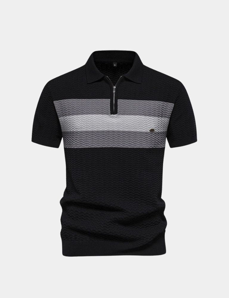 Classic Fit Quarter Zip Business Casual Short Sleeves Polo - Vailor & Veil