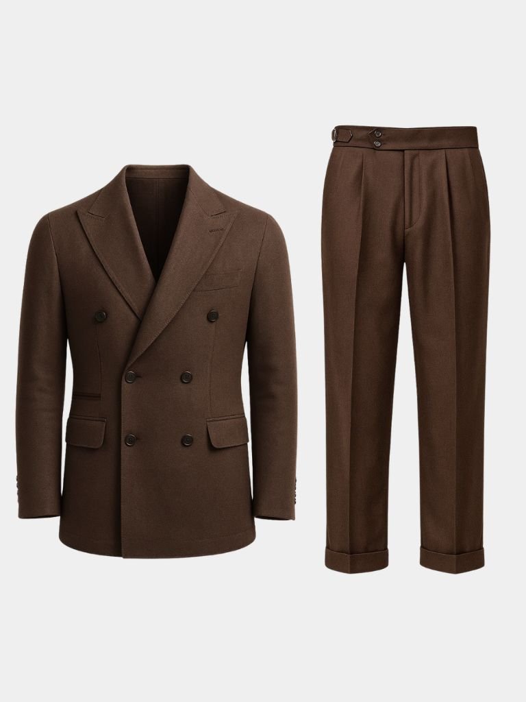 Dark Brown Garbadine Suit - Vailor & Veil