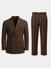 Dark Brown Garbadine Suit - Vailor & Veil