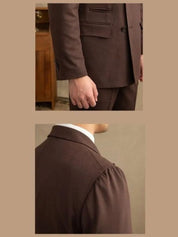 Dark Brown Garbadine Suit - Vailor & Veil