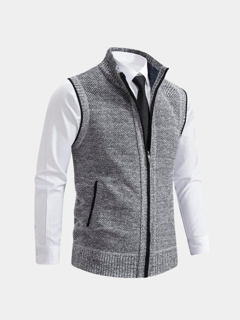 Elegant Full-Zip Sweater Vest - Vailor & Veil