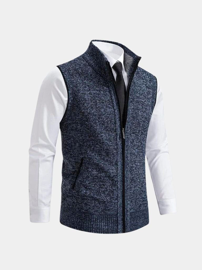 Elegant Full-Zip Sweater Vest - Vailor & Veil