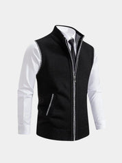 Elegant Full-Zip Sweater Vest - Vailor & Veil