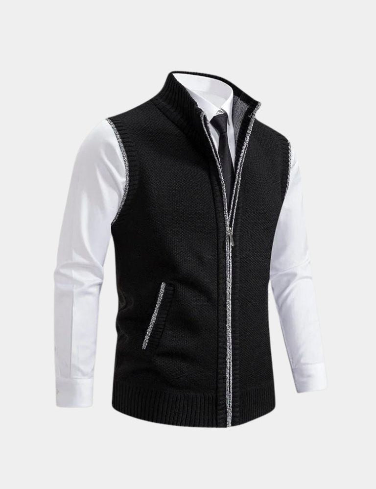 Elegant Full-Zip Sweater Vest - Vailor & Veil