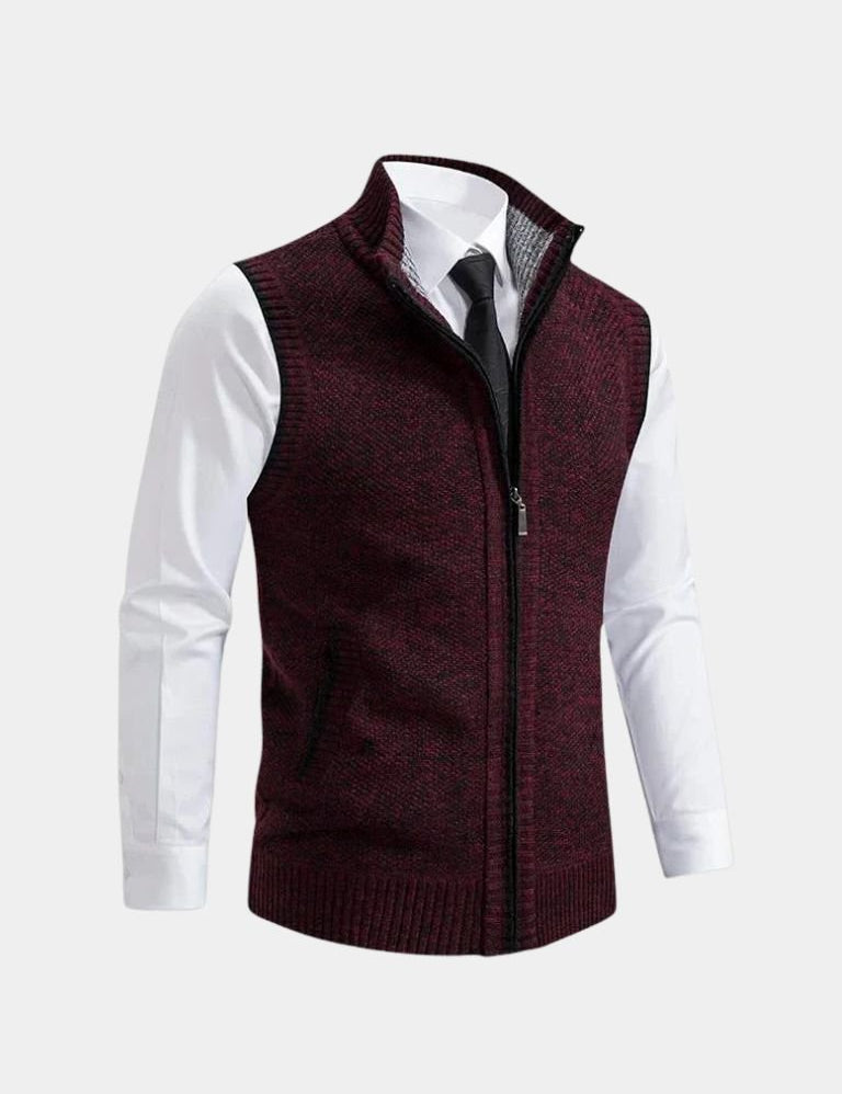 Elegant Full-Zip Sweater Vest - Vailor & Veil