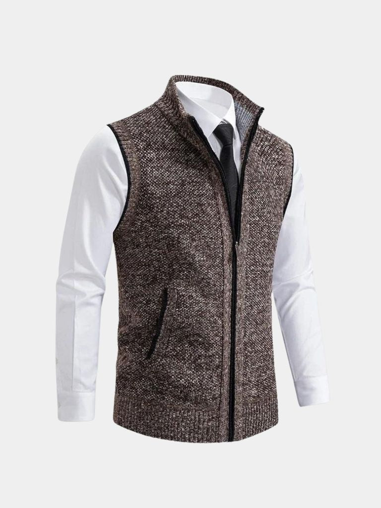 Elegant Full-Zip Sweater Vest - Vailor & Veil