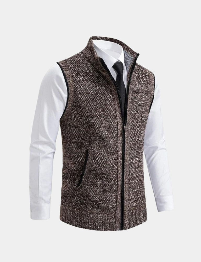 Elegant Full-Zip Sweater Vest - Vailor & Veil