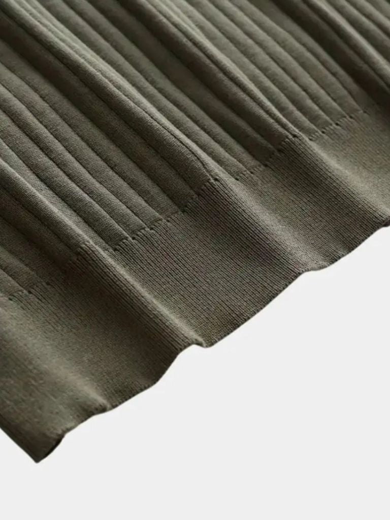 Elegant Open Collar Long Sleeve Polo - Vailor & Veil