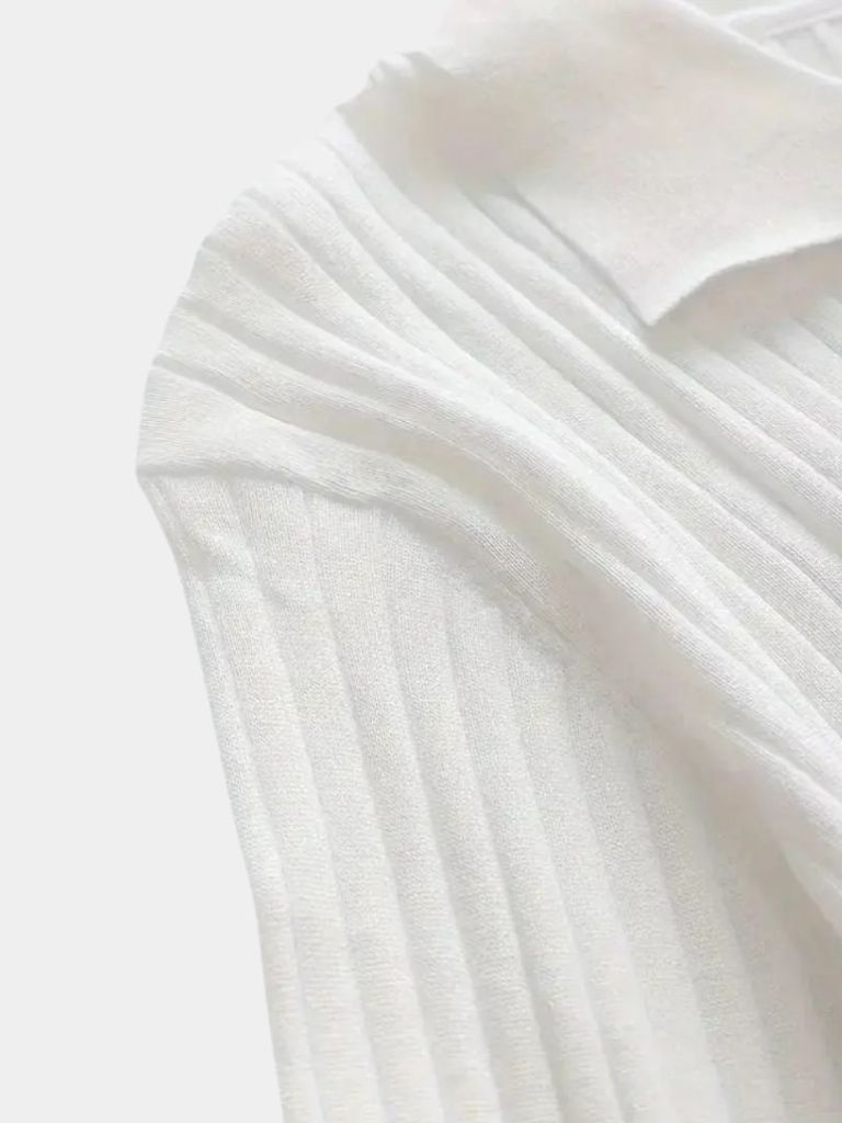 Elegant Open Collar Long Sleeve Polo - Vailor & Veil