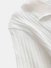 Elegant Open Collar Long Sleeve Polo - Vailor & Veil