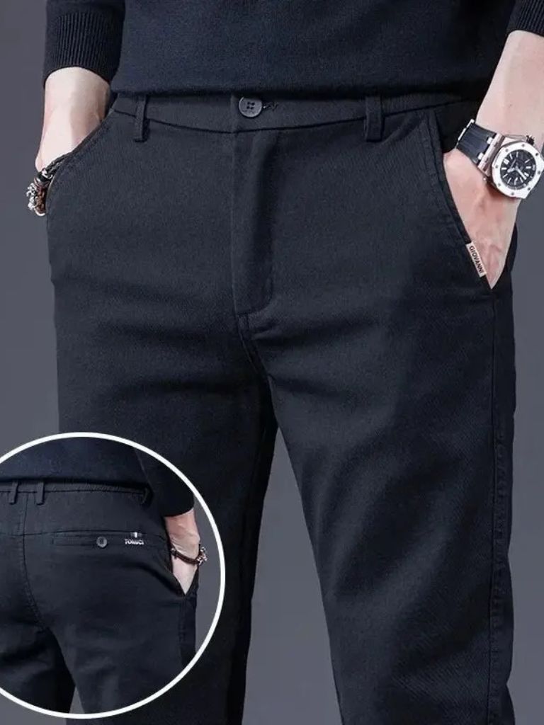 Essential Stretchy Straight Trousers - Cross & Crown
