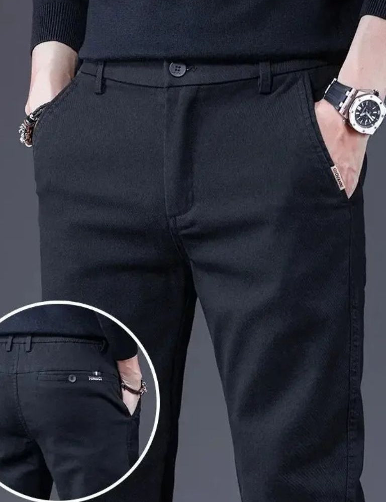 Essential Stretchy Straight Trousers - Cross & Crown