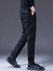 Essential Stretchy Straight Trousers - Cross & Crown