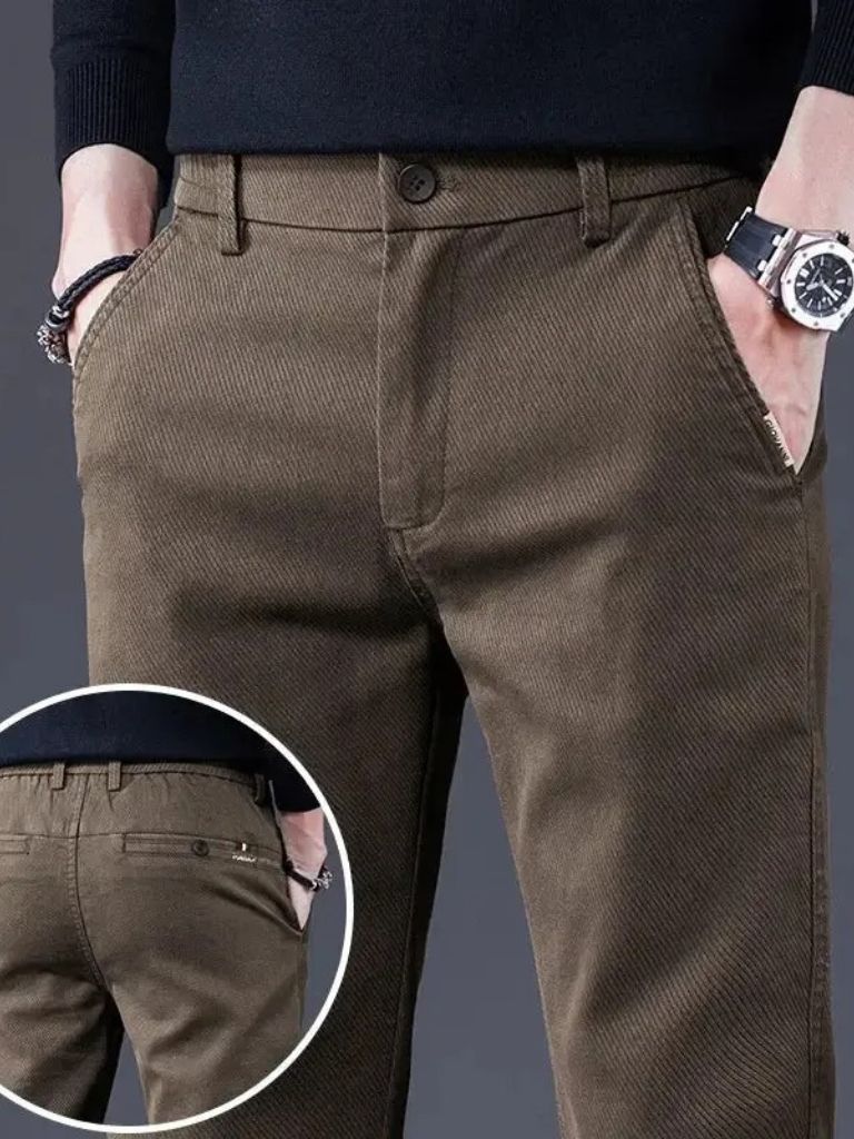 Essential Stretchy Straight Trousers - Cross & Crown