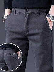 Essential Stretchy Straight Trousers - Cross & Crown