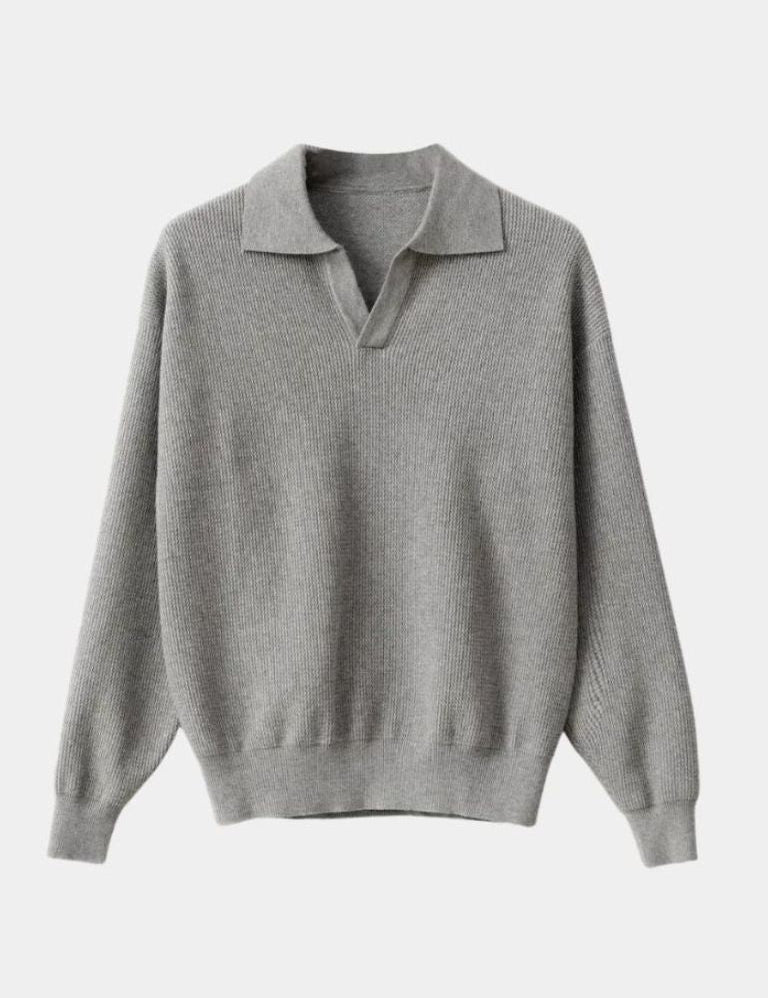 Essential V-Neck Polo Sweater - Vailor & Veil