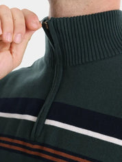 Knit Striped Quarter-Zip Jumper Sweater - Vailor & Veil