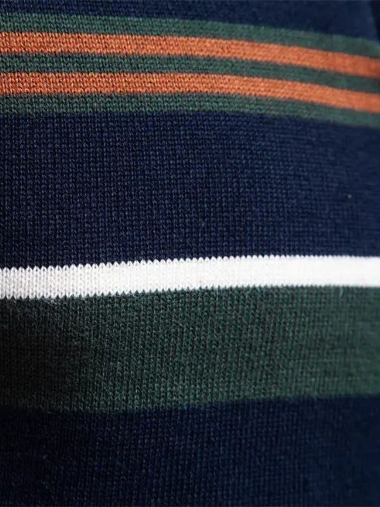 Knit Striped Quarter-Zip Jumper Sweater - Vailor & Veil