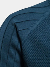 Knit Zipper Jacquard Solid Color Cardigan Sweater - Vailor & Veil