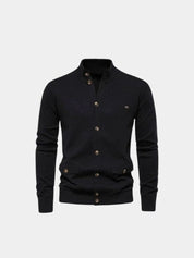 Knitted Stand Collar Cotton Cardigan - Vailor & Veil