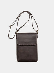 Men's Mini Leather Shoulder Bag - Cross & Crown