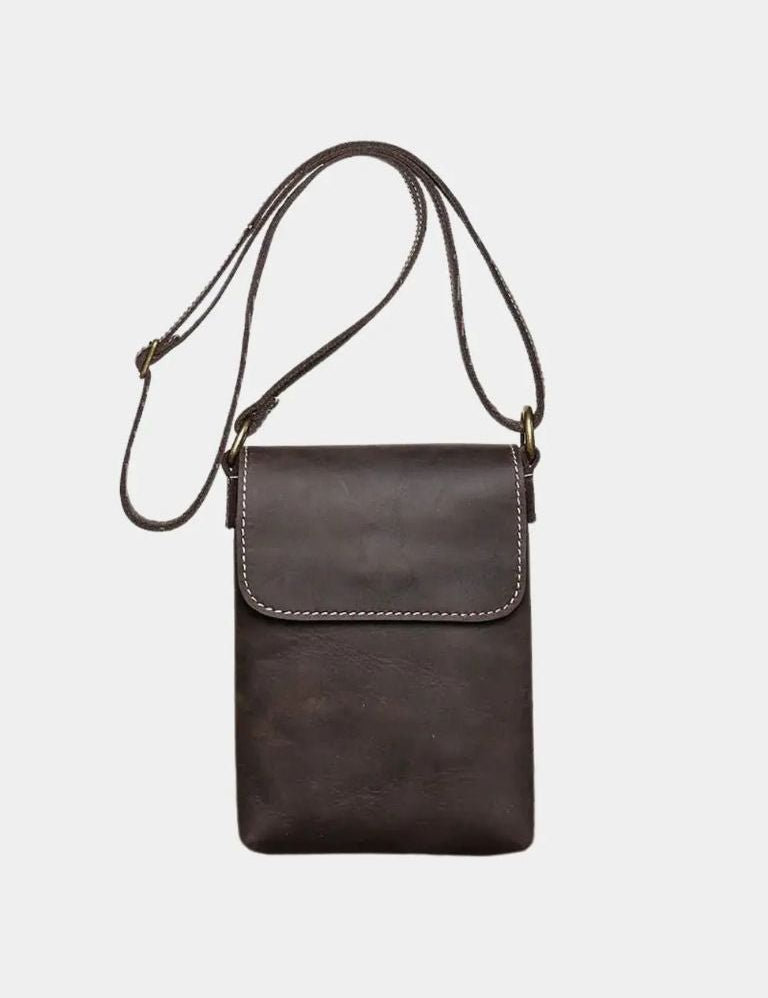 Men's Mini Leather Shoulder Bag - Cross & Crown